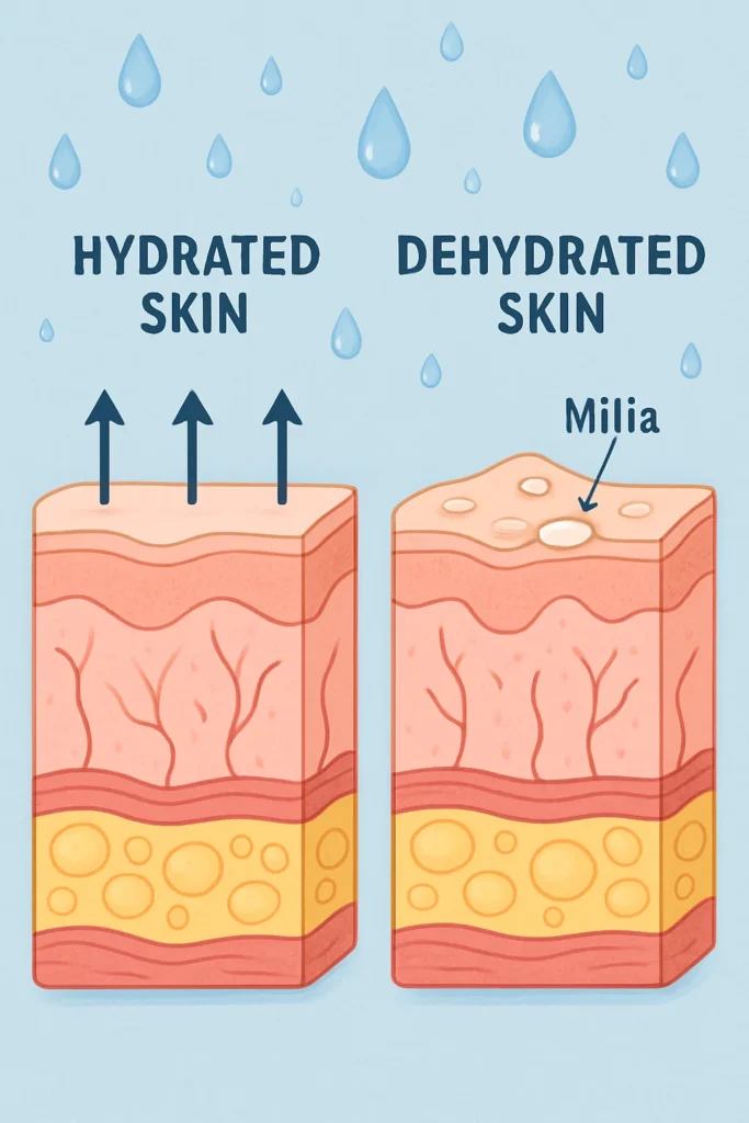 The importance of hydration and milia production Reigate