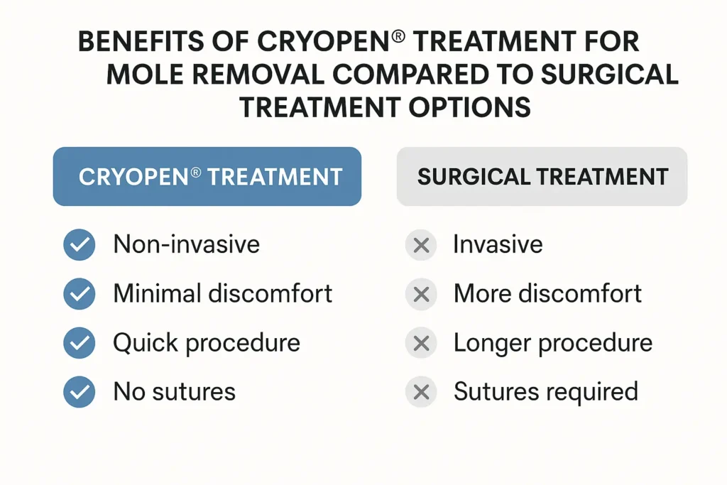 Benefits of facial mole removal Reigate - call our team today to book a consultation